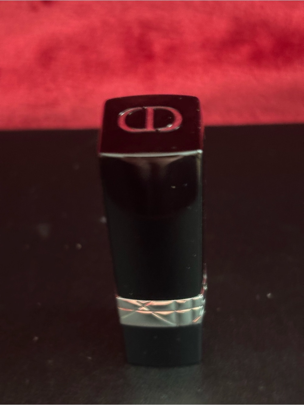 Dior Black Lipstick Case with Silver Band
